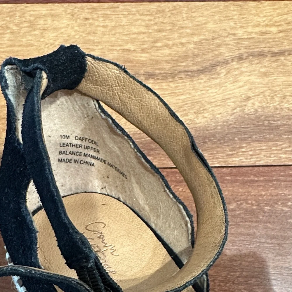 Black Espadrille Wedge Sandals